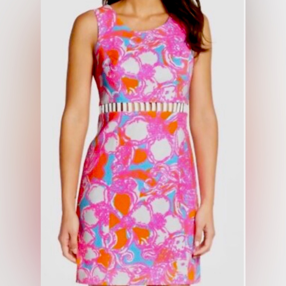 Lilly Pulitzer Iggy Shorely Blue Feeling Tanked
Cutout Mini Shift Dress